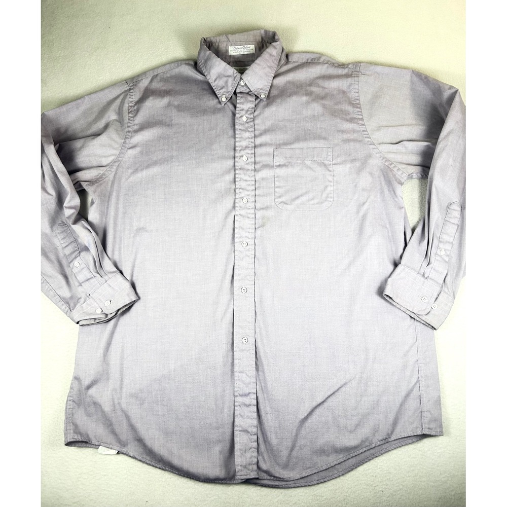 The Holbrook Company Button Up Mens 17.5 34/35 Purple Oxford Business Casual
